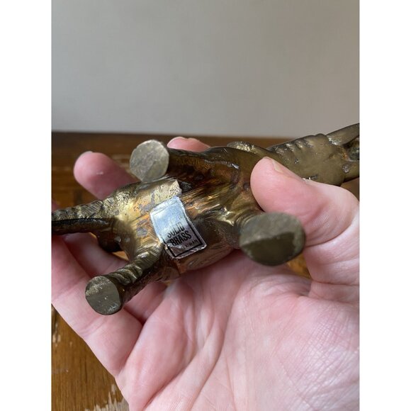 Vintage Solid Brass Elephant Figurine 4" - Picture 7 of 7